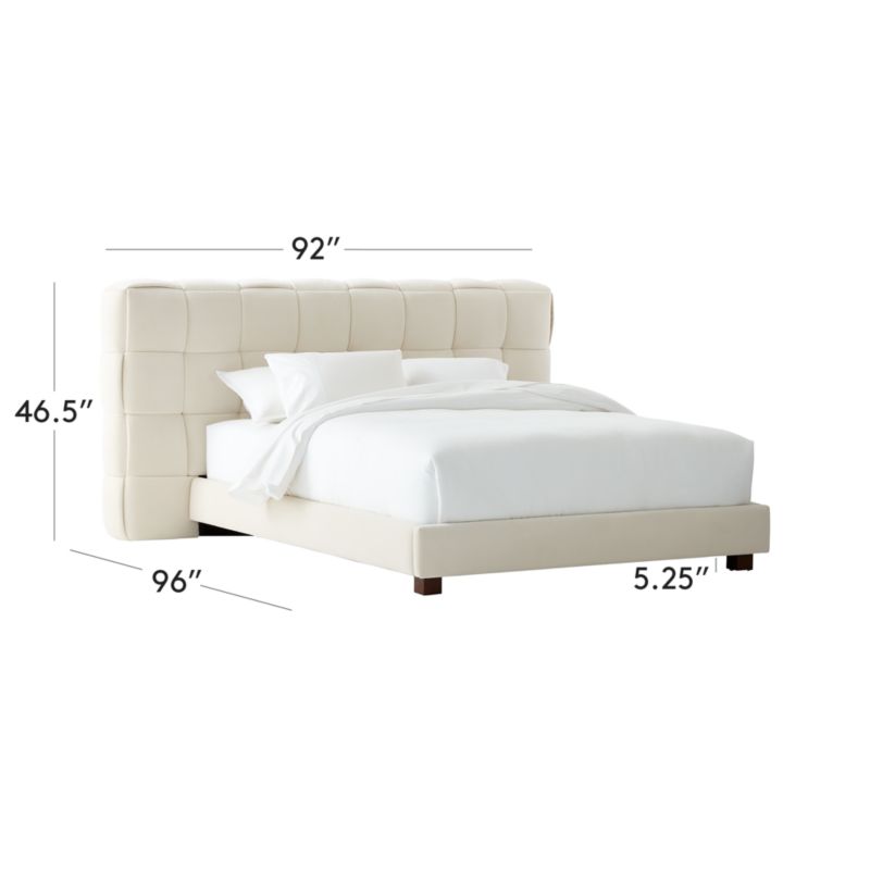 View Rorke Ivory White Upholstered Queen Bed - image 3 of 8