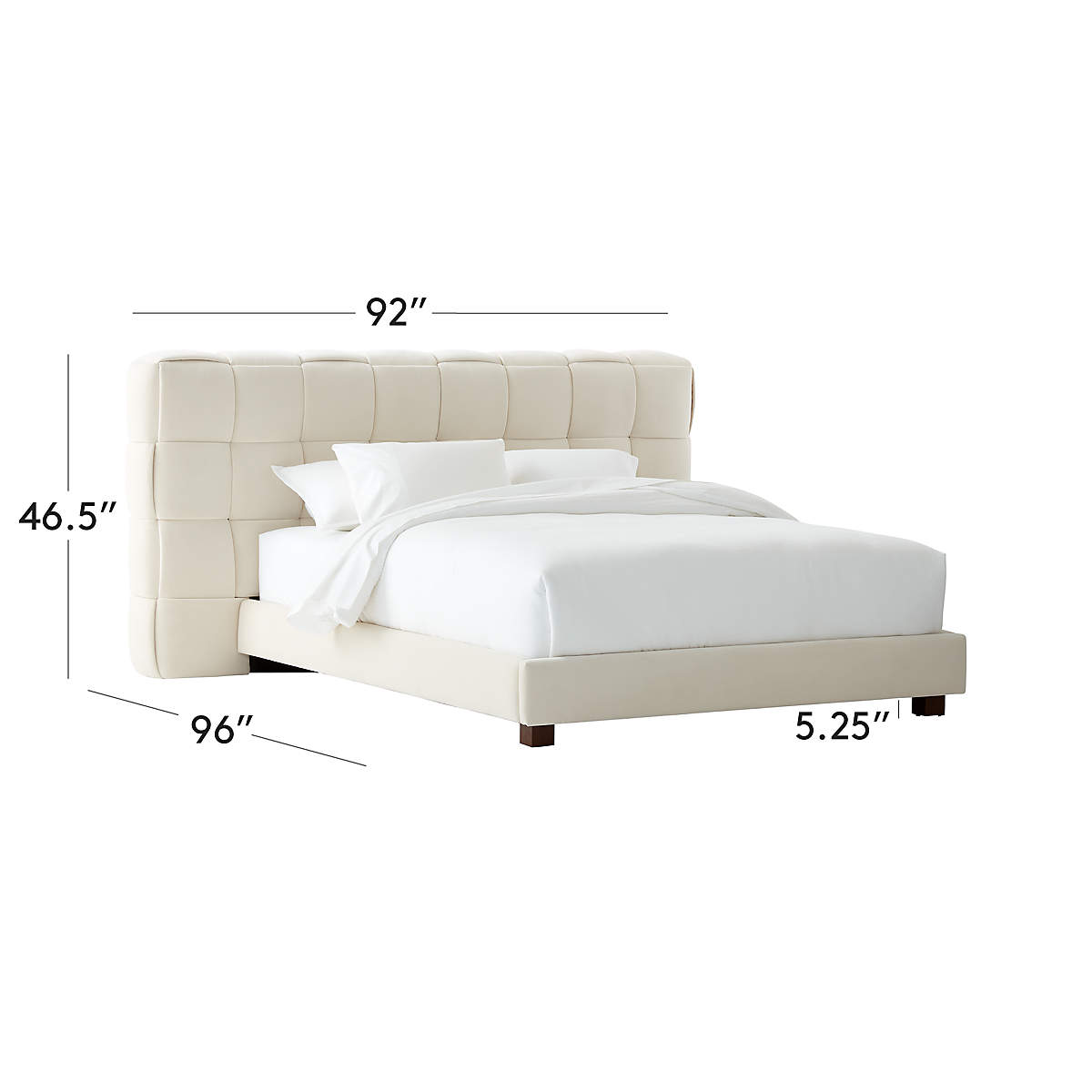 View Rorke Ivory White Upholstered Bed - image 2 of 3