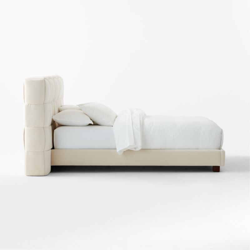 Rorke Ivory White Upholstered Queen Bed - image 5 of 8