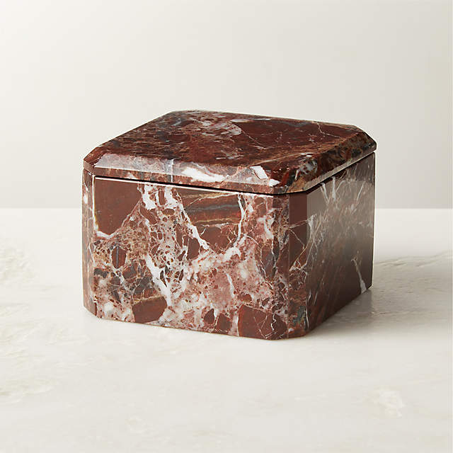 SQUARE MARBLE BOX - Beige