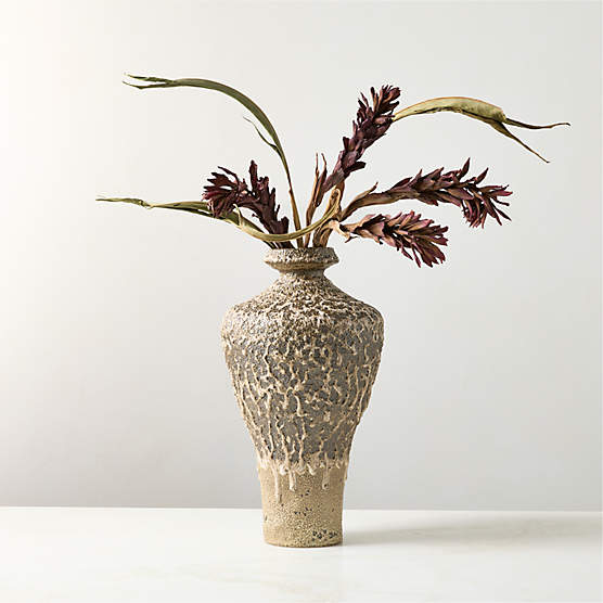 Rosalia Brown Ceramic Vase Large with Reactive Glaze