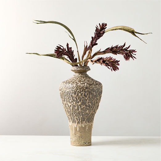 Rosalia Brown Ceramic Vase Large with Reactive Glaze