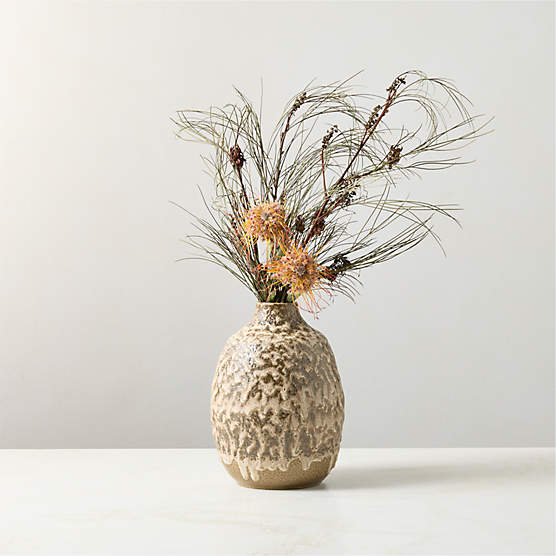 Rosalia Brown Ceramic Vase Small with Reactive Glaze