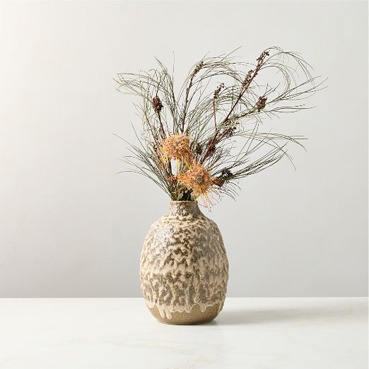 Rosalia Brown Ceramic Vase Small with Reactive Glaze