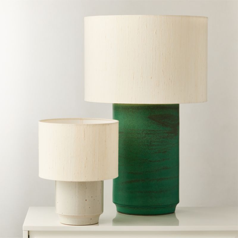 Rosalind Small White Ceramic Reactive Glaze Table Lamp with Silk Shade - image 6 of 7