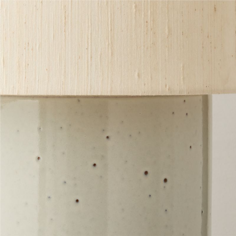 Rosalind Large White Ceramic Reactive Glaze Table Lamp with Silk Shade - image 3 of 7