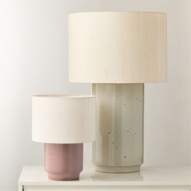 Rosalind Small Dusty Rose Ceramic Reactive Glaze Table Lamp with Silk Shade - image 5 of 6