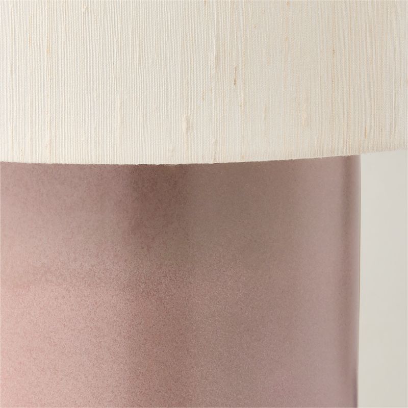 Rosalind Small Dusty Rose Ceramic Reactive Glaze Table Lamp with Silk Shade - image 3 of 6