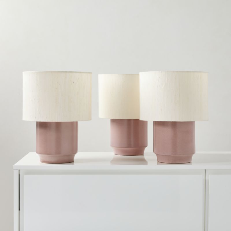 Rosalind Small Dusty Rose Ceramic Reactive Glaze Table Lamp with Silk Shade - image 4 of 6