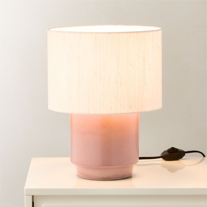 Rosalind Small Dusty Rose Ceramic Reactive Glaze Table Lamp with Silk Shade - image 0 of 6