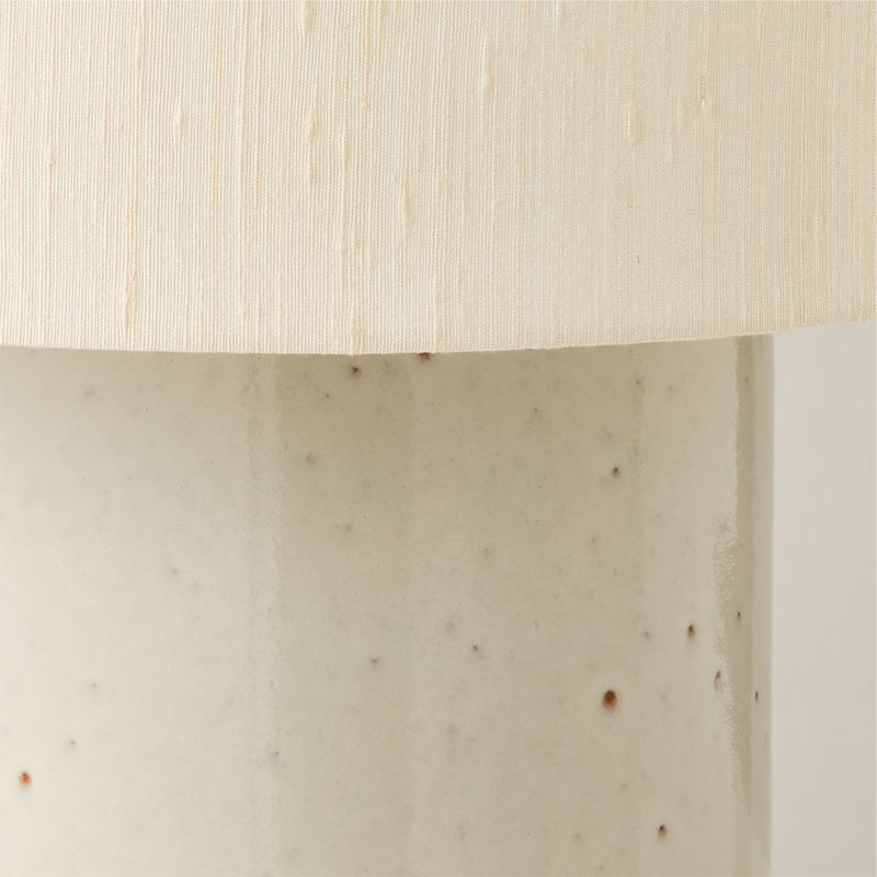 Rosalind Small White Ceramic Reactive Glaze Table Lamp with Silk Shade - image 3 of 7