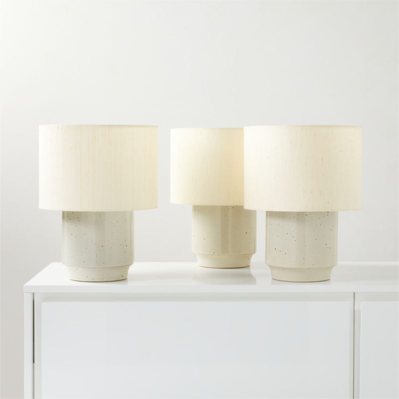 Rosalind Small White Ceramic Reactive Glaze Table Lamp with Silk Shade - image 4 of 7