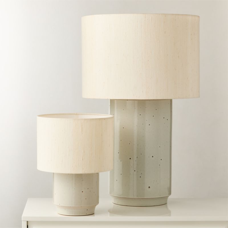 Rosalind Small White Ceramic Reactive Glaze Table Lamp with Silk Shade - image 5 of 7