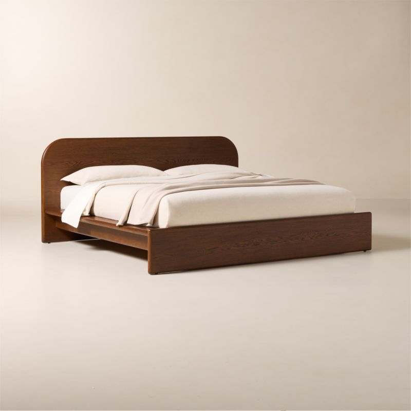 Roscoe Dark Oak Wood King Bed - image 2 of 6