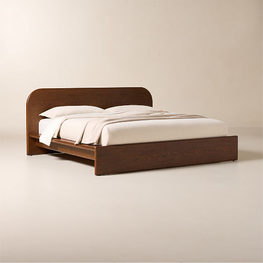 Roscoe Dark Oak Wood King Bed