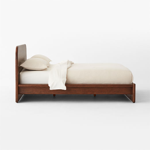 Roscoe Dark Oak Wood King Bed