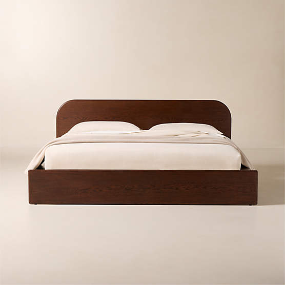 Roscoe Dark Oak Wood King Bed