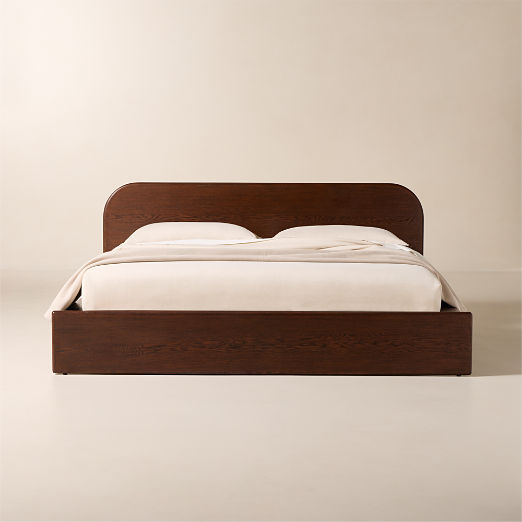 Roscoe Dark Oak Wood King Bed