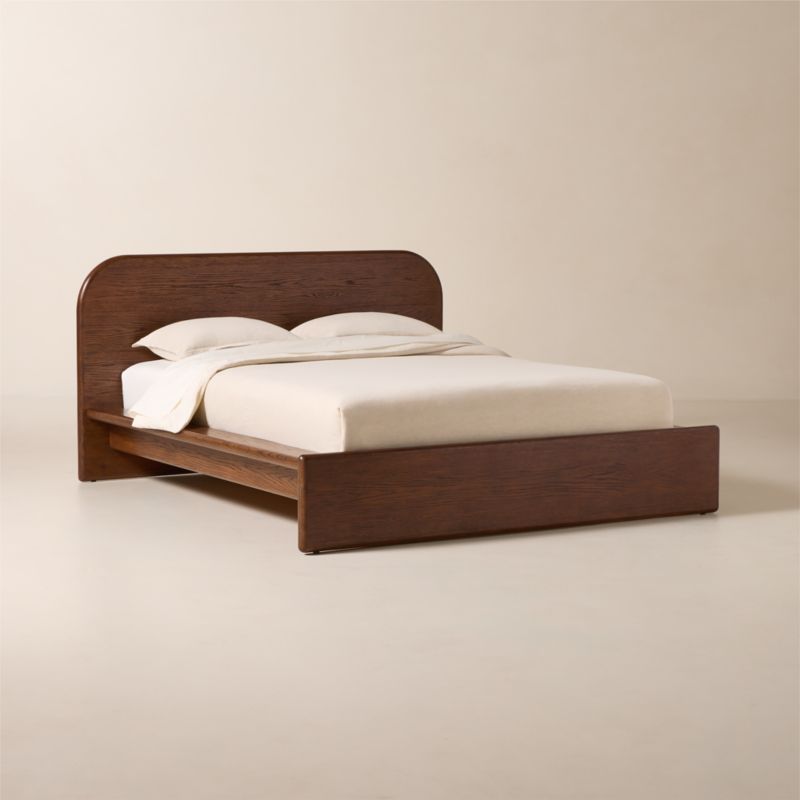 Roscoe Dark Oak Wood Queen Bed - image 1 of 5