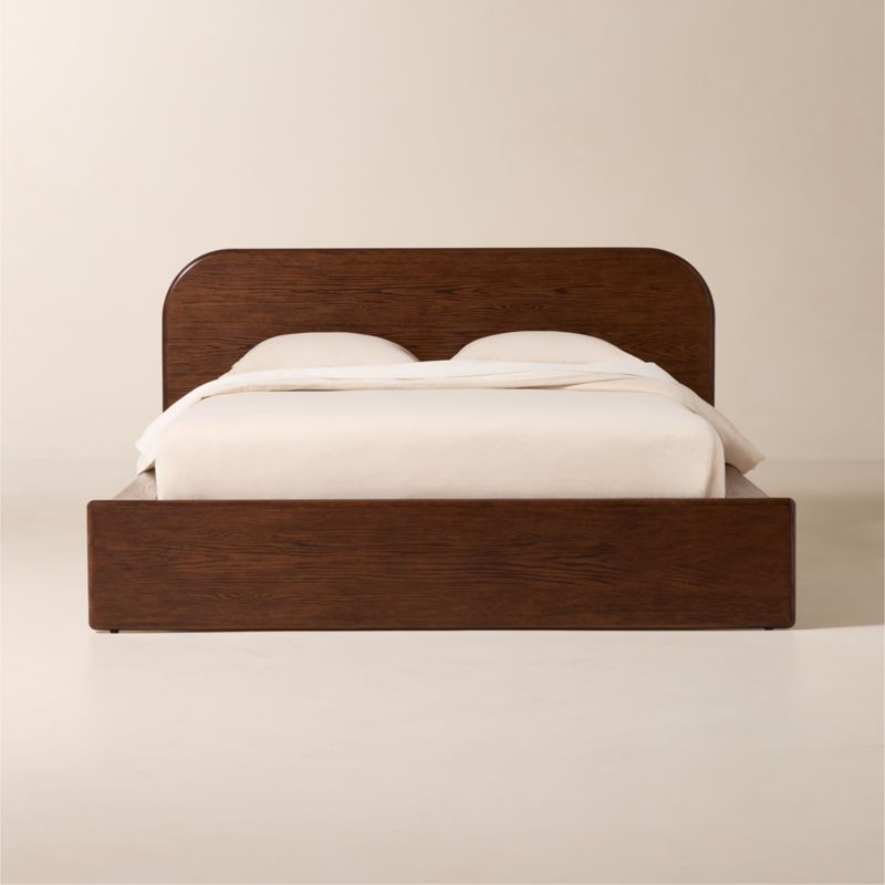 Roscoe Dark Oak Wood Queen Bed - image 0 of 5