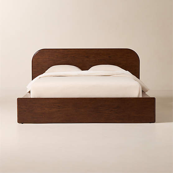 Roscoe Dark Oak Wood Queen Bed