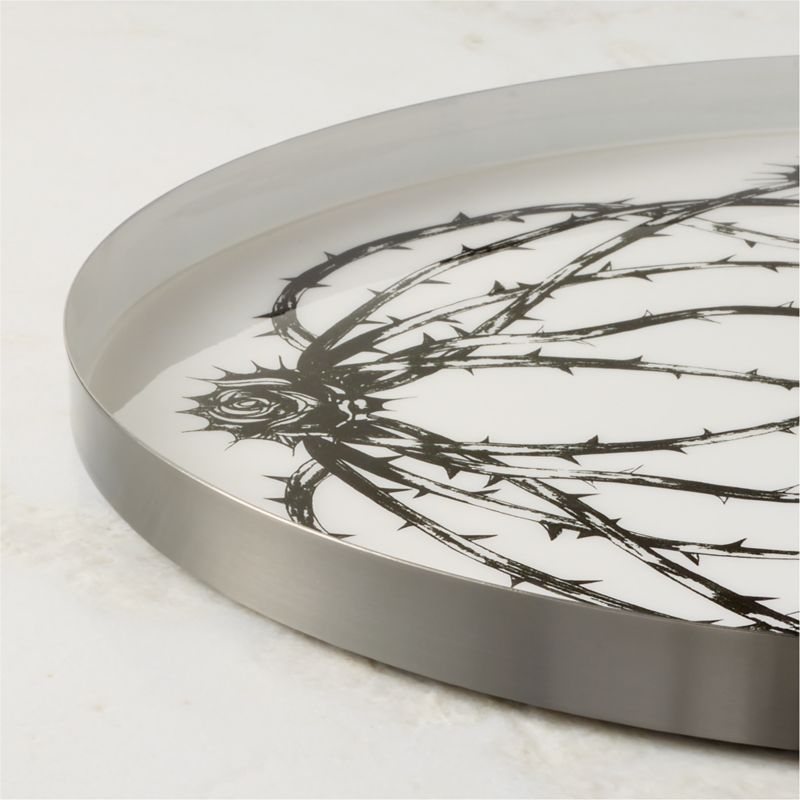 Rose & Thorn Enamel Serving Tray - image 1 of 3