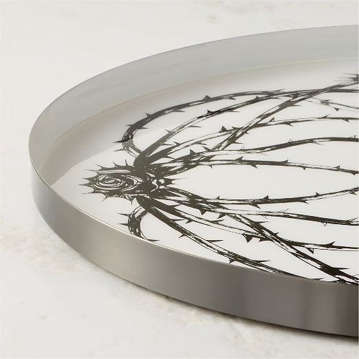 Rose & Thorn Enamel Serving Tray