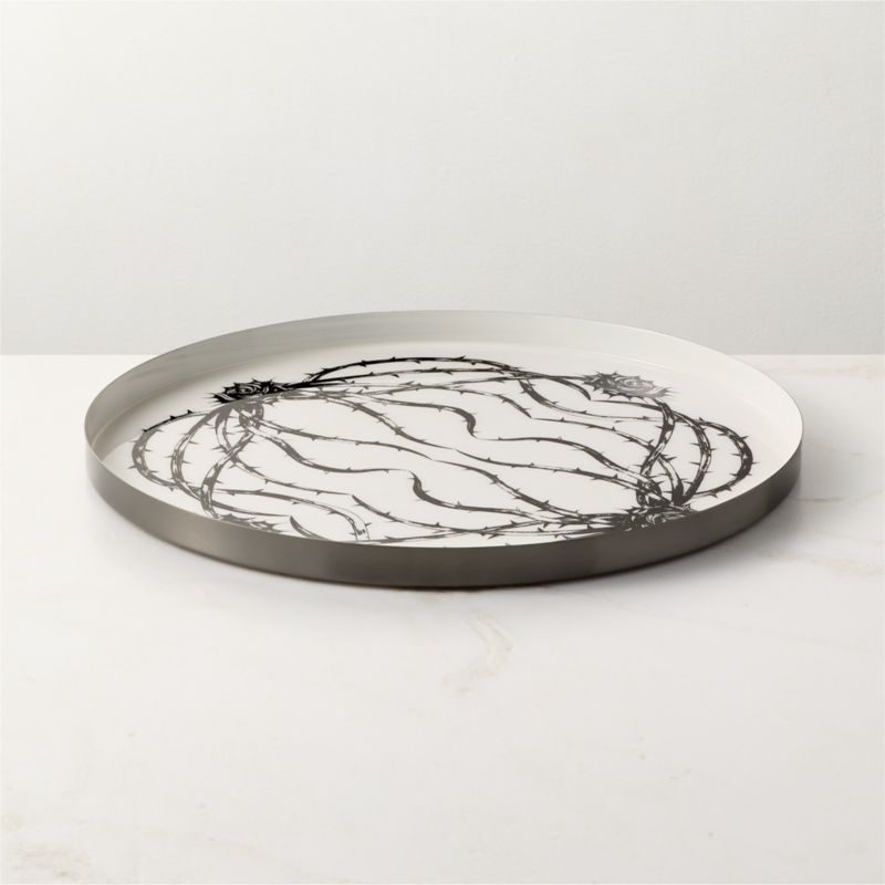 Rose & Thorn Enamel Serving Tray - image 2 of 3