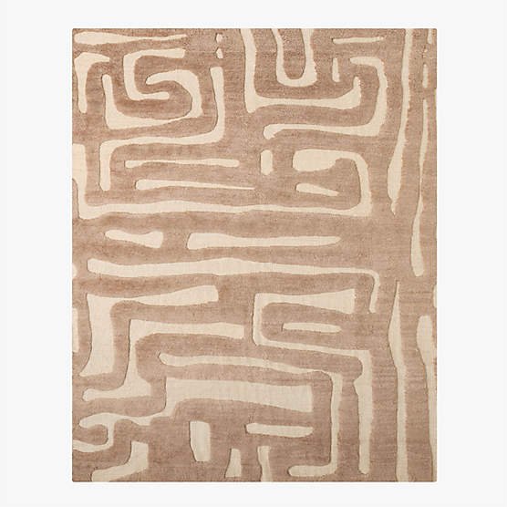 Rosel Sand and Light Brown Wool and Jute Area Rug 8'x10'