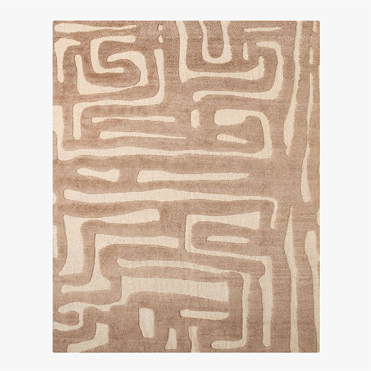 Rosel Sand and Light Brown Wool and Jute Area Rug 5'x8'