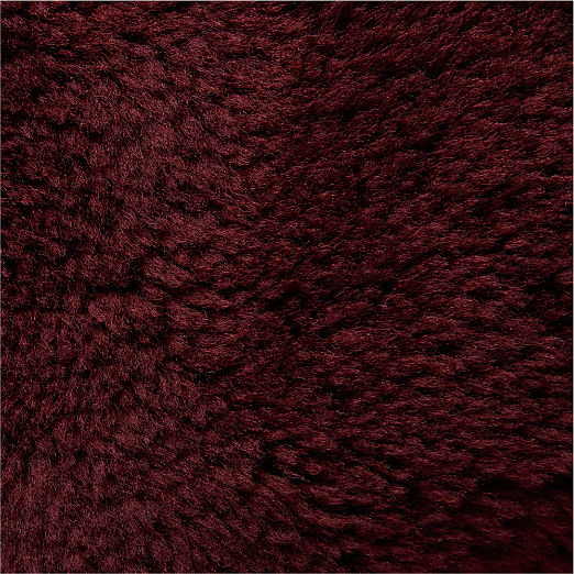 Roslin Burgundy Shearling Throw Pillow with Down-Alternative Insert 18"