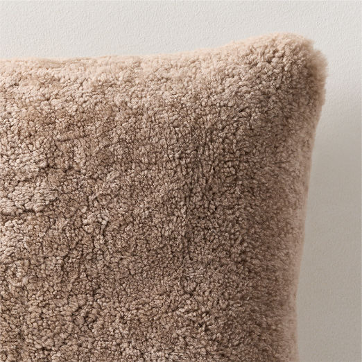 Roslin Camel Shearling Throw Pillow 18"x18"