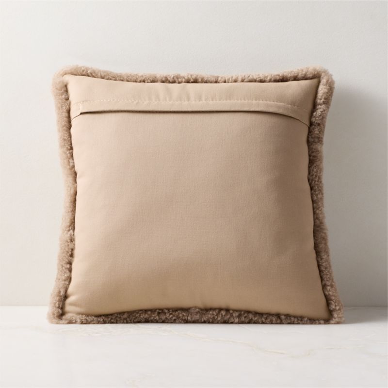 Roslin Camel Shearling Throw Pillow With Down-Alternative Insert 18"x18" - image 2 of 5