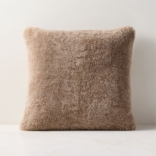 Roslin Camel Shearling Throw Pillow 18"x18"