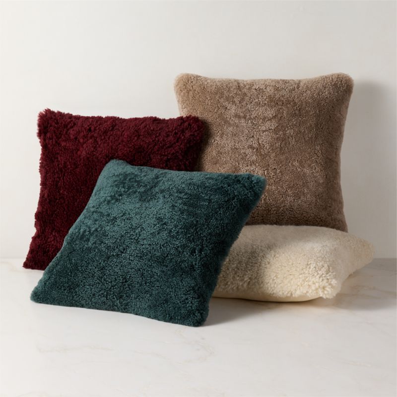 Roslin Camel Shearling Throw Pillow With Down-Alternative Insert 18"x18" - image 4 of 5