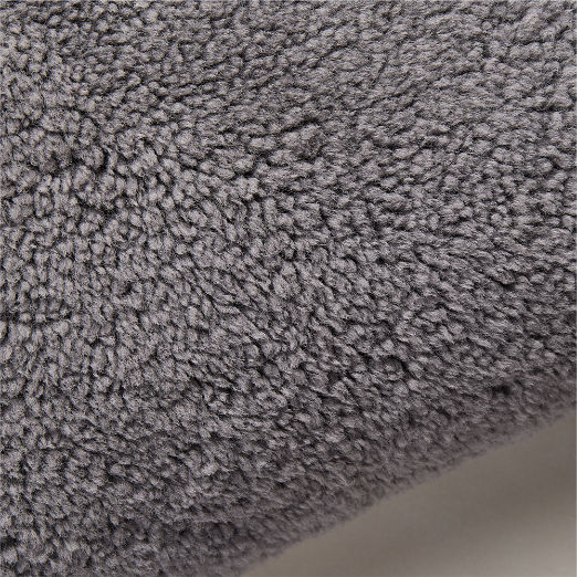 Roslin Slate Blue Shearling Throw Pillow with Feather-Down Insert 18"