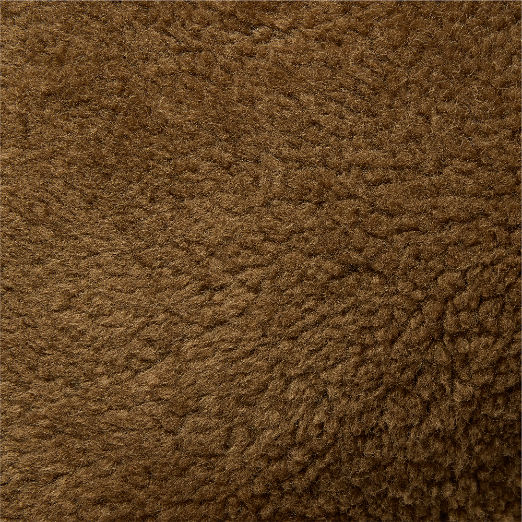 Roslin Smoked Amber Shearling Throw Pillow with Feather-Down Insert 18"