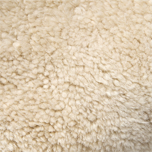 Roslin Warm White Shearling Throw Pillow 18"