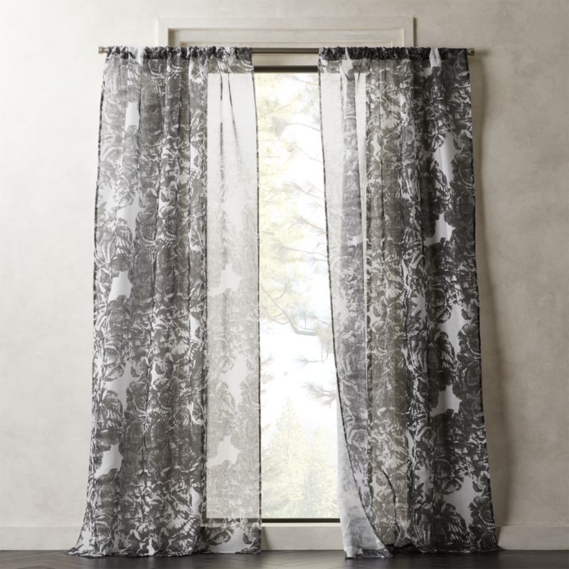 Rosny Floral Curtain Panel Cb2