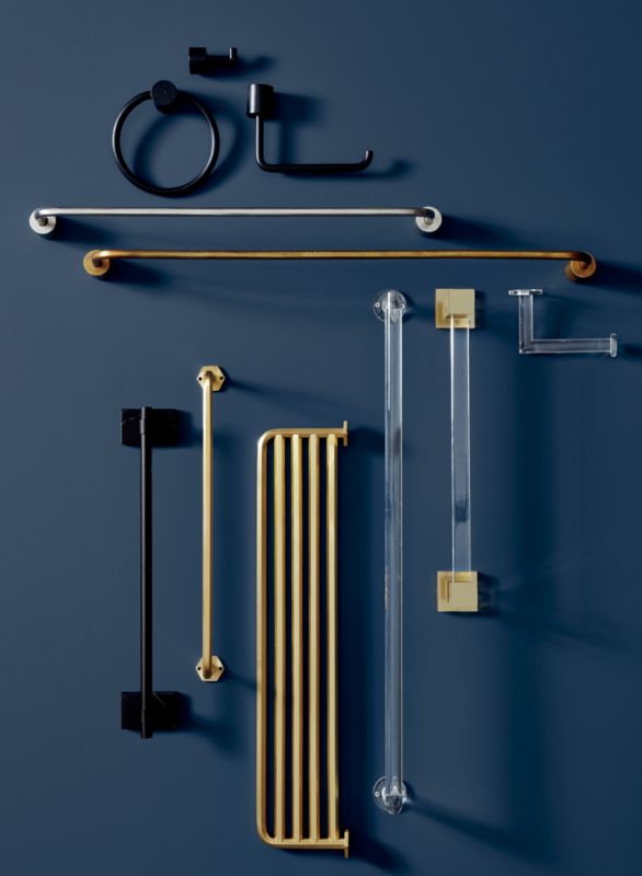 Hex Brushed Brass Towel Bar 18" - image 2 of 12