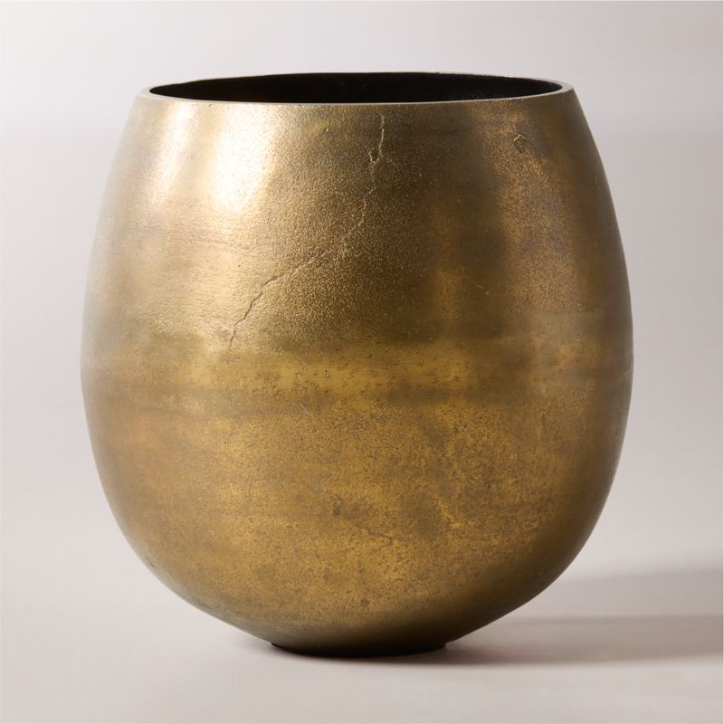 Rough Cast Brass Metal Indoor Planter Small - image 4 of 11