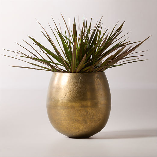 Rough Cast Brass Metal Indoor Planter Small