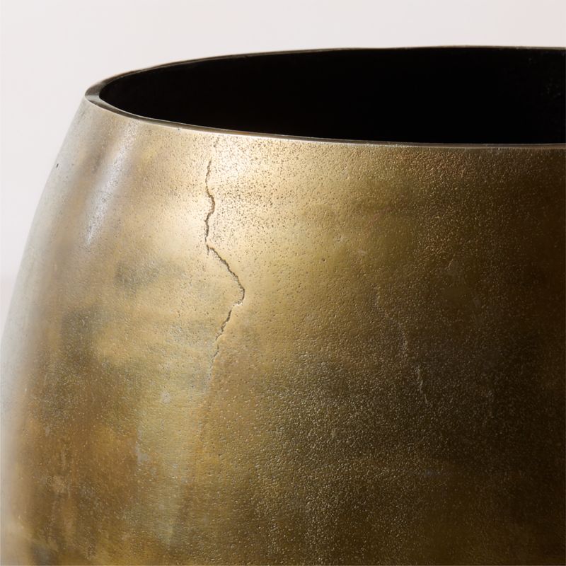 Rough Cast Brass Metal Indoor Planter Large - image 3 of 11