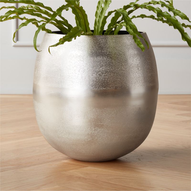 Rough Cast Platinum Metal Indoor Planter Small - image 2 of 7