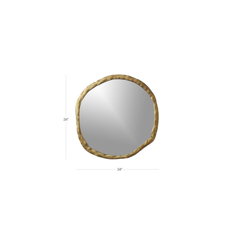 View Abel Brass Round Wall Mirror 34" - image 3 of 10