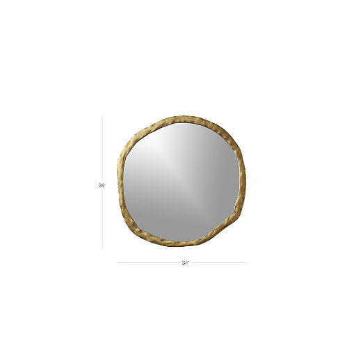 Abel Brass Round Wall Mirror 34"