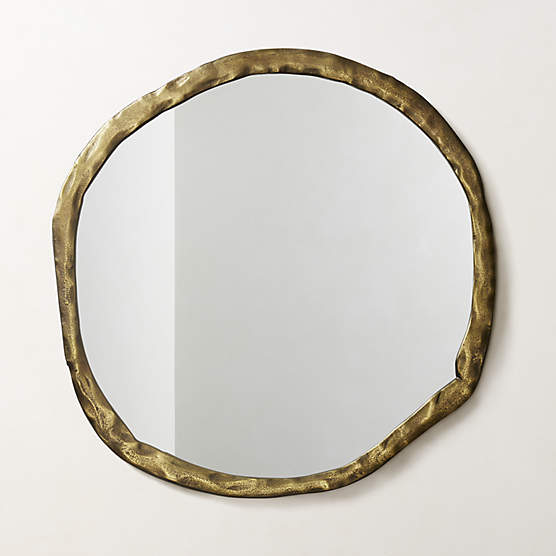 Abel Brass Round Wall Mirror 34"
