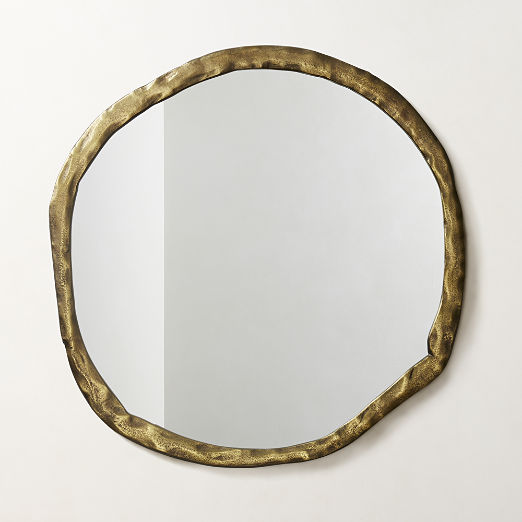 Abel Brass Round Wall Mirror 34"