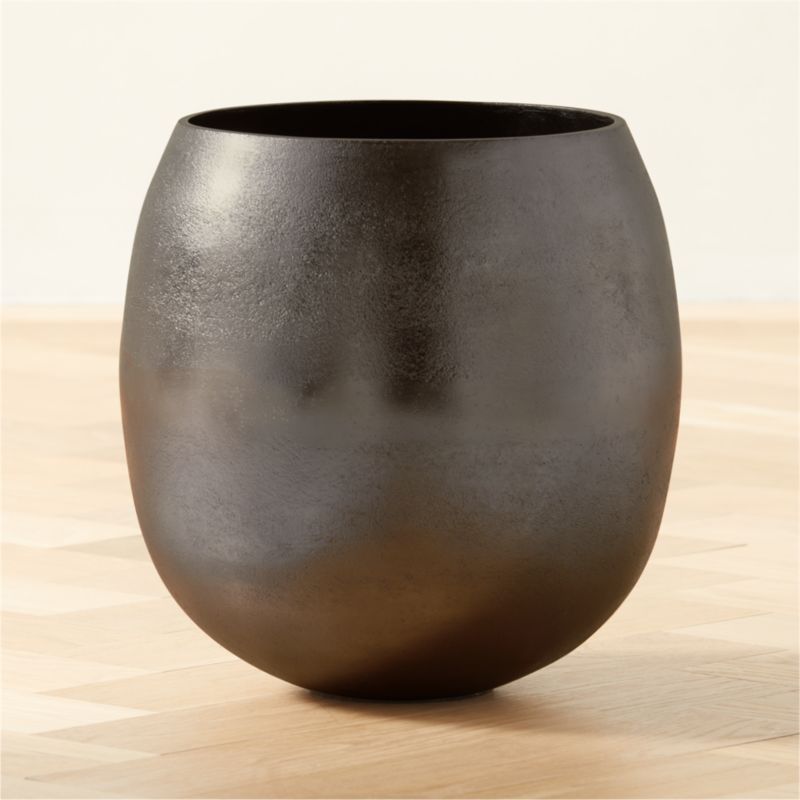 Rough Cast Black Metal Indoor Planter Small - image 0 of 6