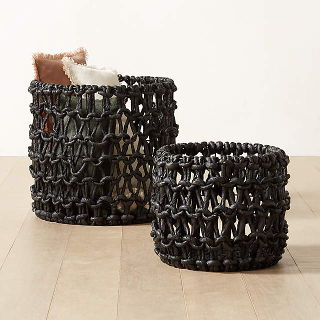 Large black deals storage basket